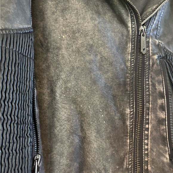 Circus by Sam Edelman Black Distressed Faux Leather Jacket - Picture 2 of 10